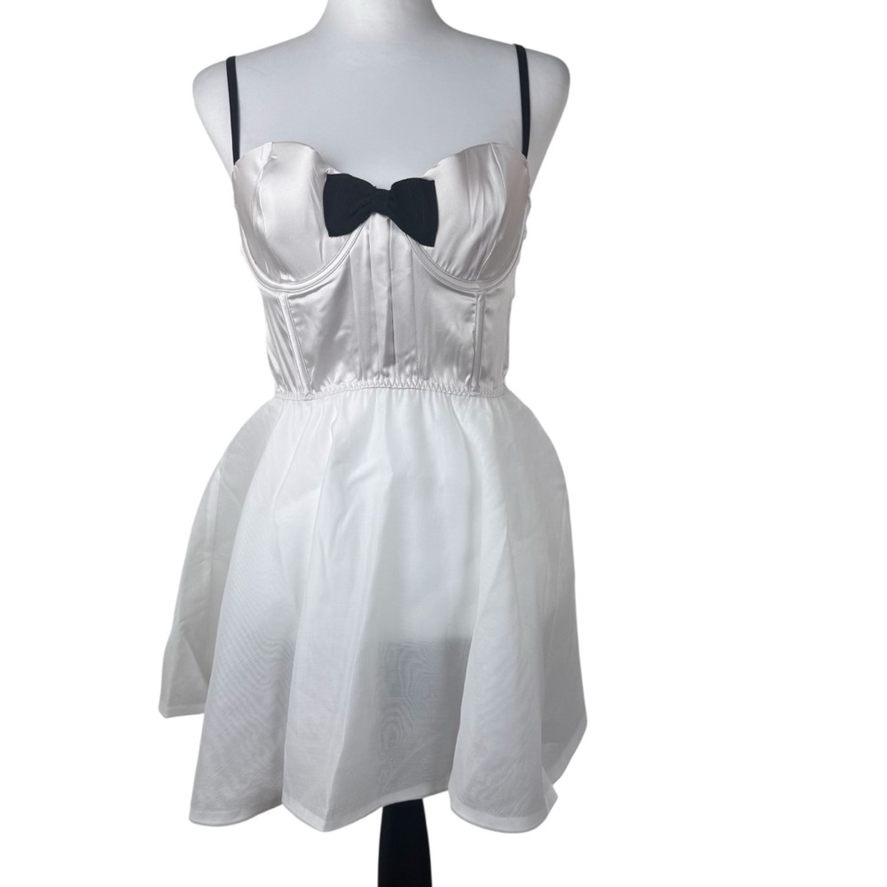 NWT Victoria's Secret White Corset Bustier Bow Slip Dress Bridal Wedding Medium - Picture 1 of 10
